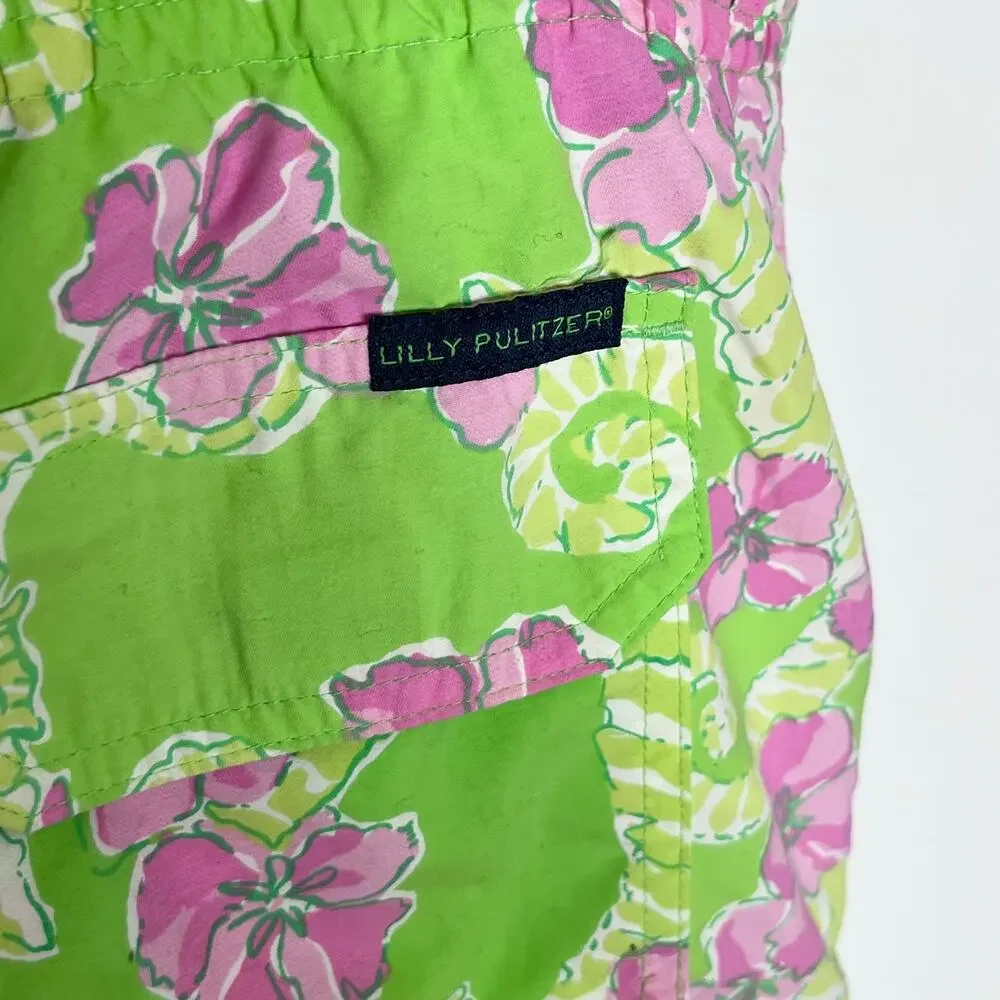 Lilly Pulitzer Seahorse Floral Capri Trunk Swim Shorts Men’s Small